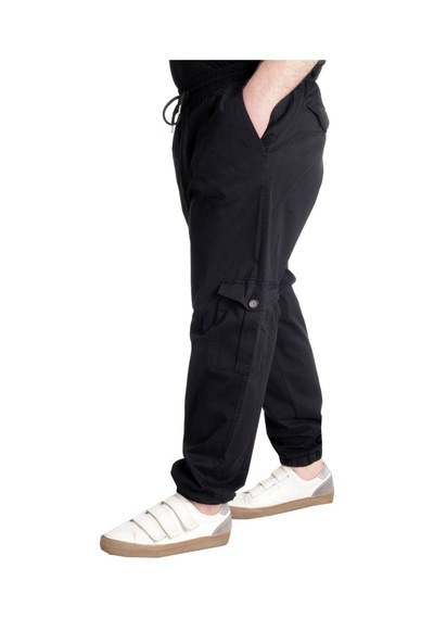 Mode Xl Büyük Beden Erkek Keten Kargo Jogger Valencia 21911 Siyah Siyah