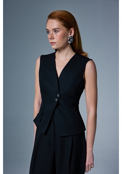 Sateen Sofia Yelek - Siyah-137056 Siyah