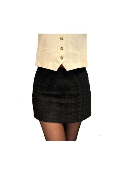 Soultextile Kadın Siyah Mini Etek Siyah
