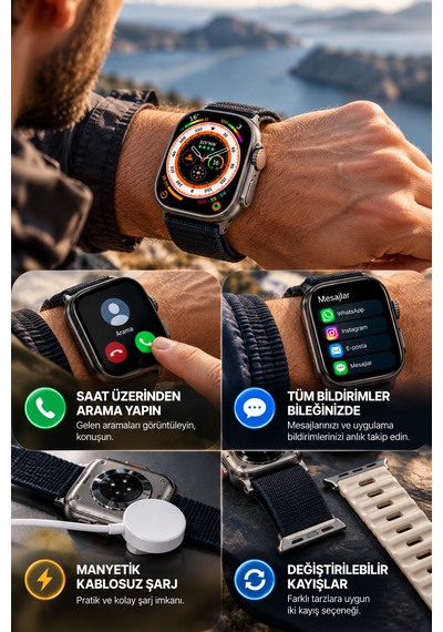 Beemen HK11 Ultra-a Bluetooth Arama Özellikli 49 MM Akıllı Saat (İthalatçı Garantili)