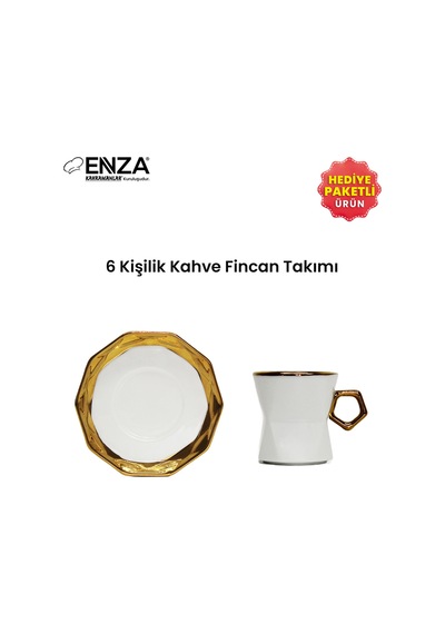Beyrut 6 Lı Porselen Kahve Fincanı Takımı Beyaz