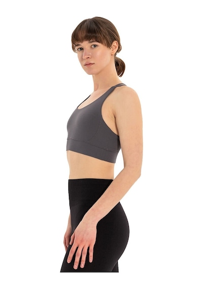 Inguz Çift Askılı Sırtı Çapraz Yoga Büstiyer Gri