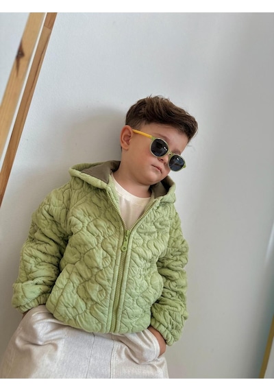 Yeni-unisex 1-5 Yaş %100 Uv Korumalı Polarize Yeşil Sarı Çocuk Güneş Gözlüğü Yeşil - Sarı