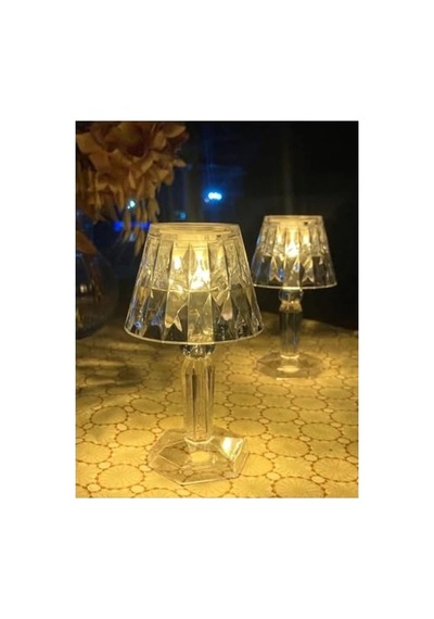 Pilli Projeksiyon Abajur, 12 Cm Boyutunda Kristal Elmas Masa Lambası .