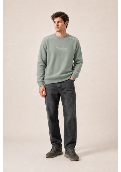 Redline Respect Bisiklet Yaka Regular Fit Kışlık Sweatshirt Mint