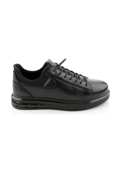 Siyah Hakiki Deri Erkek Sneaker E01080216943 Siyah