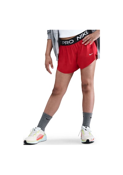 Nike Pro Dri Fit Older Kids' Girls' 2in1 Shorts Kız Çocuk Taytlı Koşu Şortu Kırmızı Kırmızı