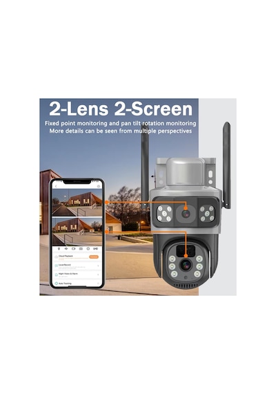 Sim Kartlı Güneş Enerjili Güvenlik Kamerası 3+3mp Ultra Hd Gece Görüşlü İp Kamera