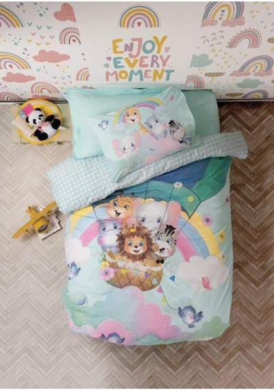 Cotton Box 1861-cb Junıor Tk Rnf Nevresım Takımı Cute Anımals Mınt Mint