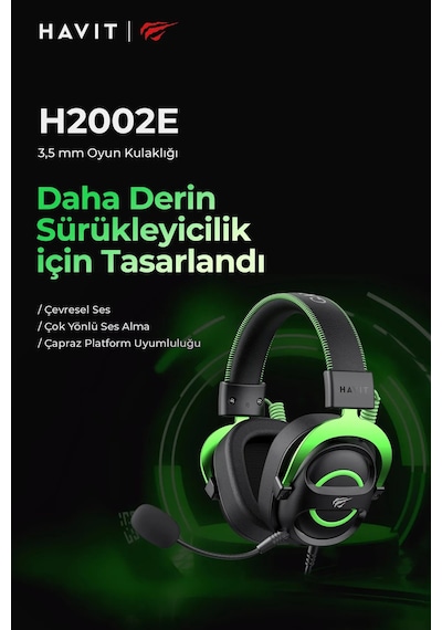 Havit Gamenote H2002E Kablolu Çıkarılabilir Mikrofonlu Oyuncu Kulaklığı