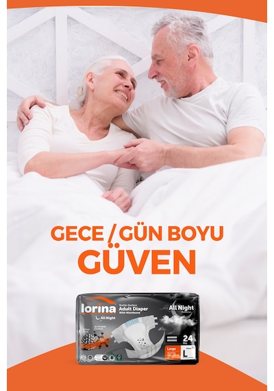 Aktif Karbon & Gümüş İyon Destekli Bel Bantlı Hasta Bezi Large 24 Lü L