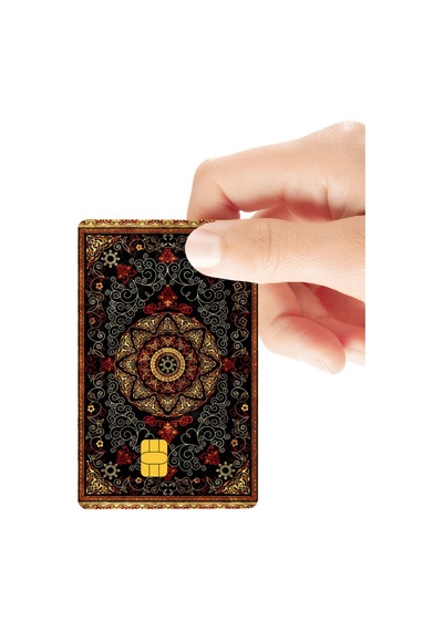 Dokuma Halı Temalı Parlak Kredi/banka Kart Kaplama Sticker Standart