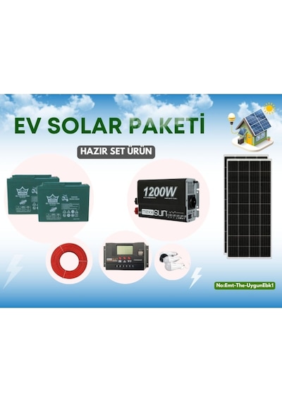 Yayla Karavan Bahçe Solar Sistem Mini Buzdolabı, Led Tv, Aydınlatma Güneş Enerji Sistemi