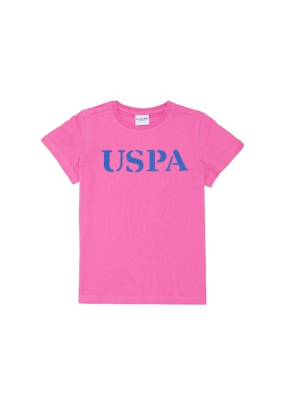 U.S. Polo Assn. Çocuk Basic Bisiklet Yaka Tişört Pembe