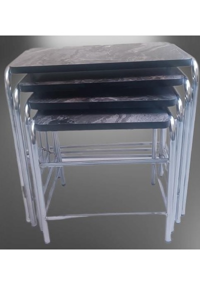 1448bng90221zigon Sehpa Demet Model Metal Nikelaj Ayak Açık Siyah Mermer Desen Tabla El Yapım