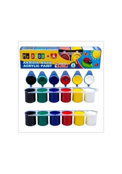 2 Adet 6lı 25 Ml Akrilik Boya 6x25 Toplam 150 Ml Çok Renkli