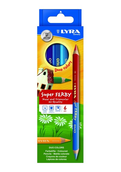 Lyra Super Ferby - Duo , Askılı Paket 6'lı Kalem Seti 124-Pembe
