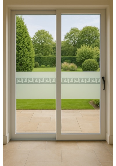 Technosmart 45x200cm Meander Motifli Statik Cam Filmi Kaplama Mutfak Ofis Banyo Pencere