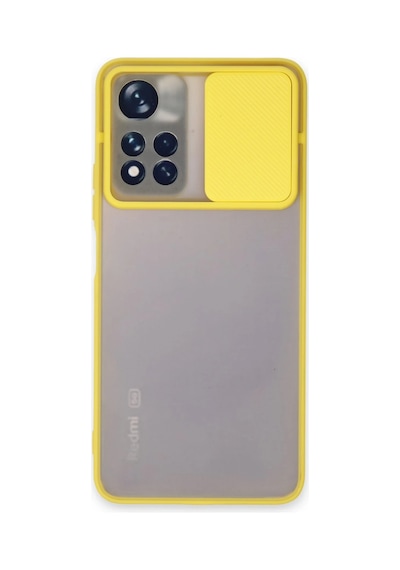 Newface - 775 - Xiaomi Redmi Note 11 Pro Plus 5g Kılıf Palm Buzlu Kamera Sürgülü Silikon - Csmo-tex - - Sarı