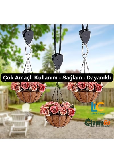 Kamp Çadırı Otomatik Kilitlemeli Ip Gergisi Düğüm Süz Tarp, Yan Tente Ve Branda Sabitleme Sistemi 4 Adet Mavi