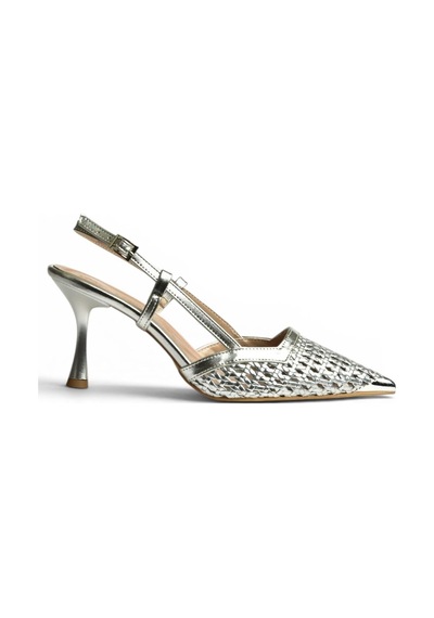 Fox Shoes Y820418309 Gümüş İnce Topuklu Kadın Abiye Ayakkabı