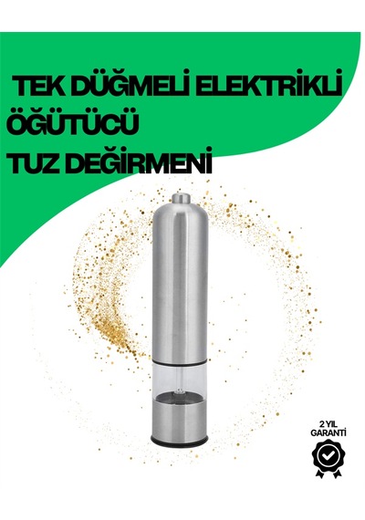 Şeffaf Hazneli Elektrikli Tuz Karabiber Öğütücü Pilli Taşınabilir Mutfak Aleti - Lisinya