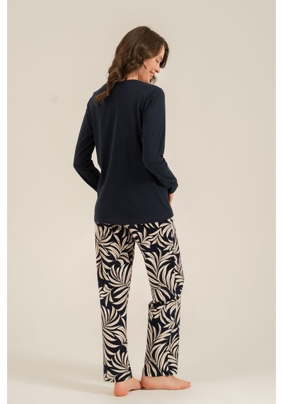 Arnetta Kadın Care Yourself Lacivert Uzun Kol Pijama Takım Ar3738-s-v1 Ar3738-s-v1