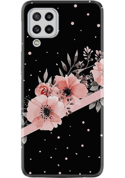 Samsung Uyumlu Galaxy M32 Kilif Desenli Silikon Flowers Dots 511726141