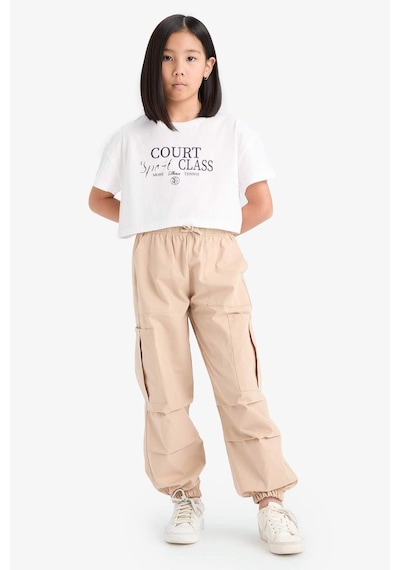 DeFacto Kız Çocuk Paraşüt Kargo Cepli Jogger Paça Pantolon E0162A825SMBG775 Bej