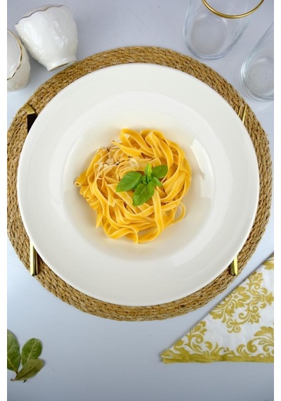 Digithome Valencia Porselen Spagetti Makarna Tabağı 27 Cm Krem - Ipf1096 C320.045