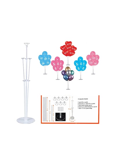 Mey İthalat Balon Standı 75 Cm Şeffaf