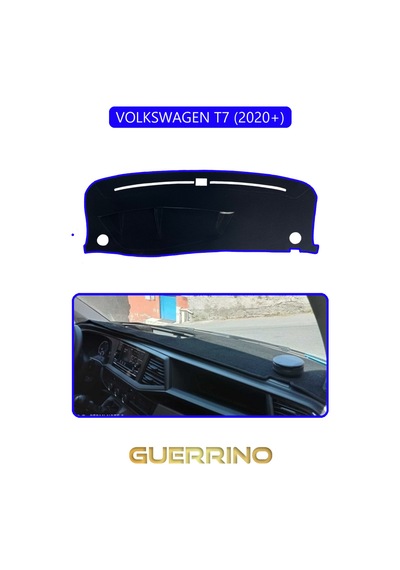 Volkswagen T7 2020+ Torpido Koruma Halısı Mavi Kenar