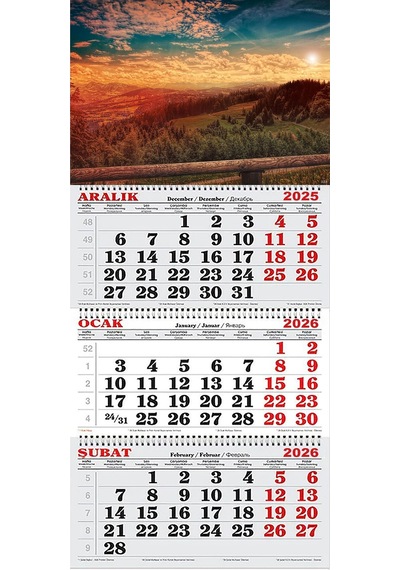 2026 Yılı Gemici Takvimi- Gündoğumu Manzarası
