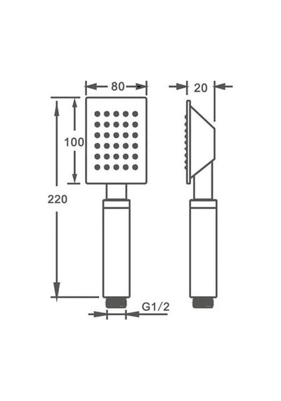 Fause El Duş Başlığı 304 Çelik Metal Kare Ke104 Diğer