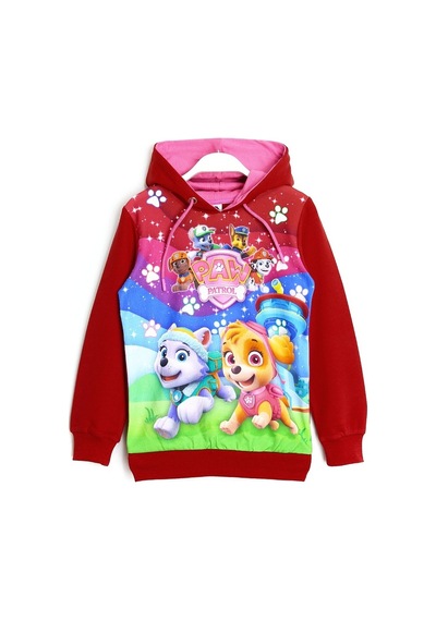 Kız Çocuk Paw Patrol Everest Skye Baskılı Kapüşonlu Sweatshirt Çok Renkli