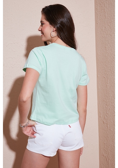 Lela Pamuklu Slim Fit Bisiklet Yaka Minimal Işleme Detaylı Bayan T Shirt 5866398 Mint Lela Pamuklu Slim Fit Bisiklet Yaka Minimal Işleme Detaylı Bayan T Shirt 5866398 Mint