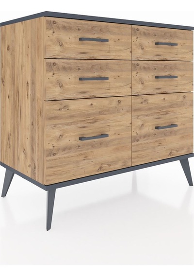 Hyperion Şifonyer 6 Çekmeceli 88x44x80 Çam-antrasit/çam Antrasit/çam Hyperion Şifonyer 6 Çekmeceli 88x44x80 Çam-antrasit/çam Antrasit/çam