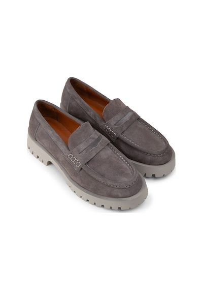 Deery Kadın Hakiki Süet Gri Loafer Ayakkabı - 02034zgrıc01 Gri