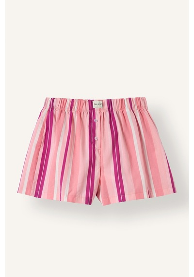 Defacto %100 Pamuk Regular Fıt Çizgili Şort Pijama Altı I3828ax26hspn40 Pembe-pn40