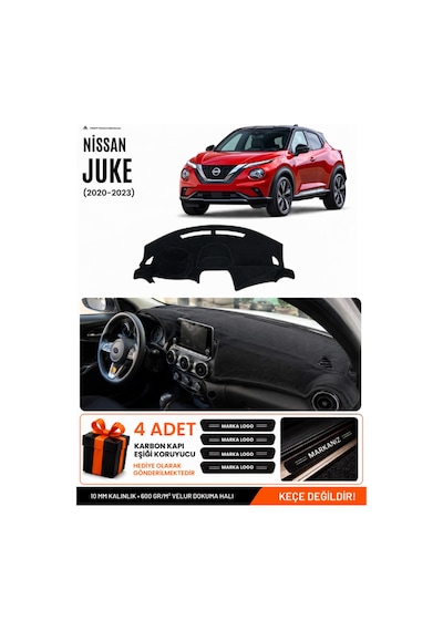 Nissan Juke 2020-2023 Uyumlu Torpido Koruma, Torpido Örtüsü, Torpido Kılıfı - Siyah - Nı022