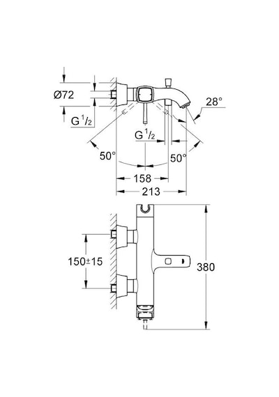 Grohe Grandera Tek Kumandalı Banyo Bataryası - 23317Ig0 Krom