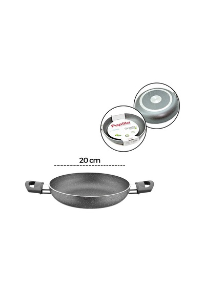 Papilla Fred 20 Cm Granit Sahan - Çift Saplı Gri Kırçıllı Brkt-705724- 12'li Paket Diğer