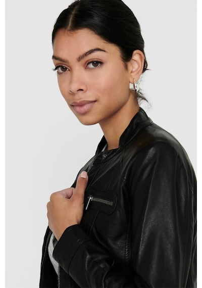 Only Kadın Siyah Deri Ceket Onlbandit Faux Leather Biker 15081400-blk 001