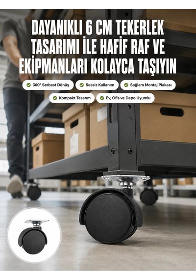 Hepsi 6 Cm Döner Kilitsiz Ayak Tek Parça Najmaddin Diğer