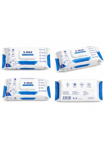 S-max Beyaz Sabun Kokulu Yüzey Temizleme Havlusu Büyük Boy 6 Paket 2x102 'li Beyaz Dokulu