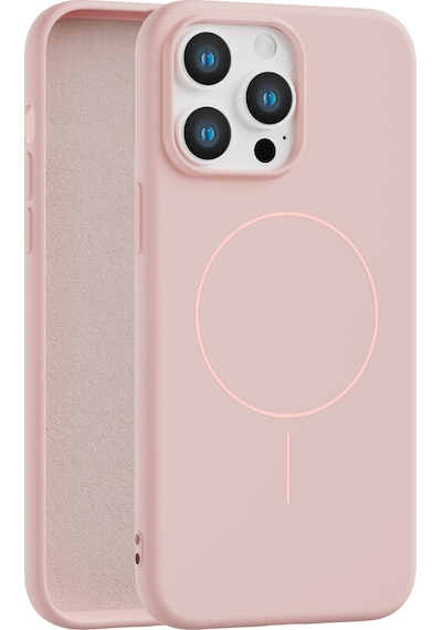 Apple Uyumlu iPhone 14 Pro Max İçi Kadife Magsafe Wireless Şarz Özellikli Telefon Kılıfı Pembe