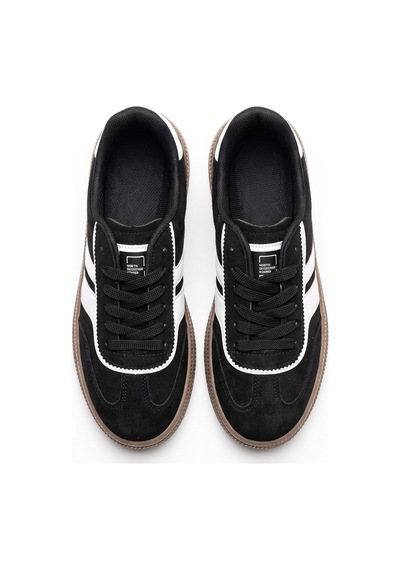 V.S.H Velvet Rota Kadın Siyah-beyaz Sneaker Spor Ayakkabı - Kadın Günlük Ayakkabı-2526 Siyah Beyaz