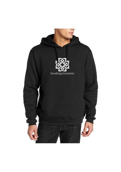 Benjamin Baskılı Siyah Erkek Kapşonlu Sweatshirt