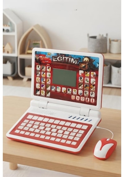 100 Fonksiyonlu Çift Dilli Eğitim Bilgisayarım Oyuncak Bilgisayar Ve Mouse Eğitici Çocuk Laptopu