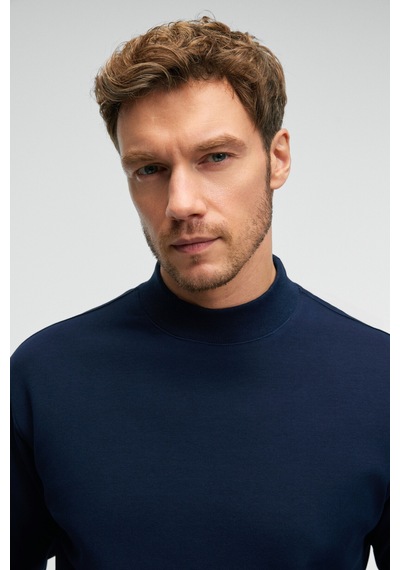 Grımelange QUILLA Erkek Yarım Balıkçı Basic Lacivert Sweatshirt